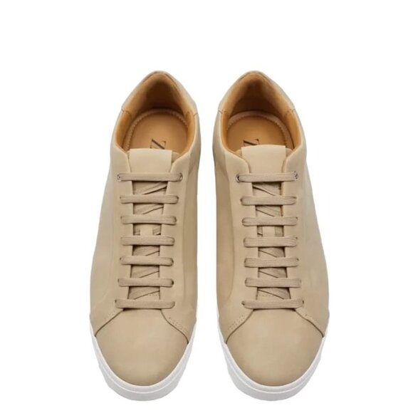ZARA MINIMAL LACED SNEAKERS BEIGE SIZE 45 usa 12  2230/920/107 - Picture 1 of 4